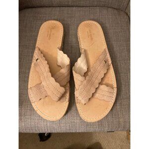 Kate Spade New York Ibiza Sandals Nude Suede Leather Size 10, Fits like 9/9.5